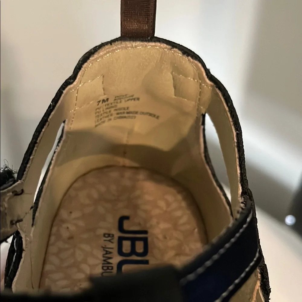 JBU Black and Brown Sandals with Secure Buckle Closure‎